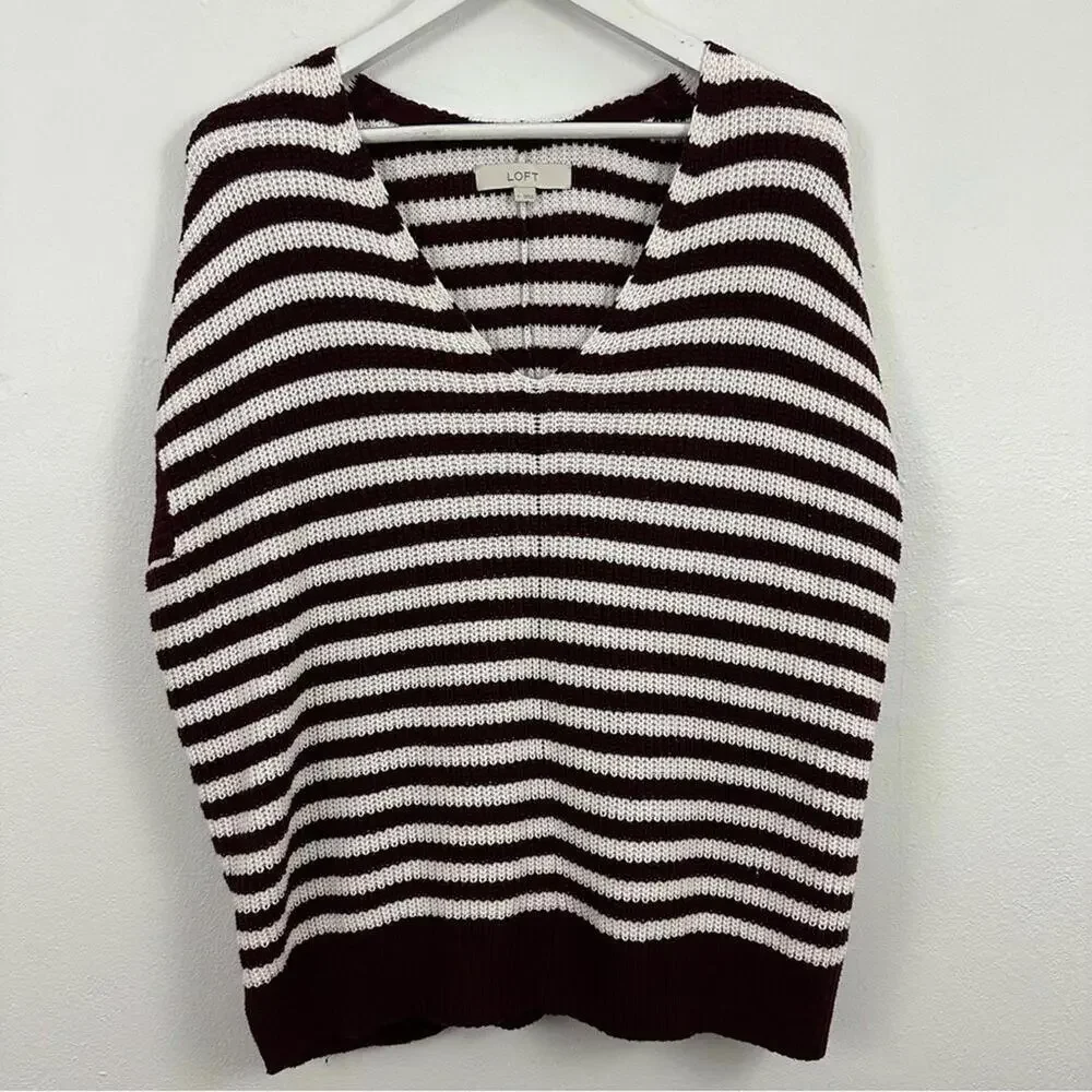 LOFT Striped Poncho Vest Women's Size S